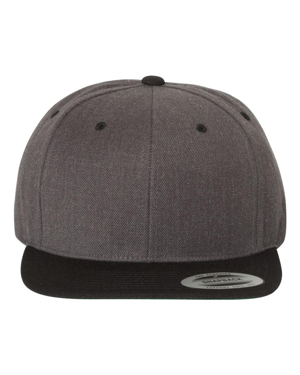 YP Classics - Premium Flat Bill Snapback Cap - Dark Heather/ Black