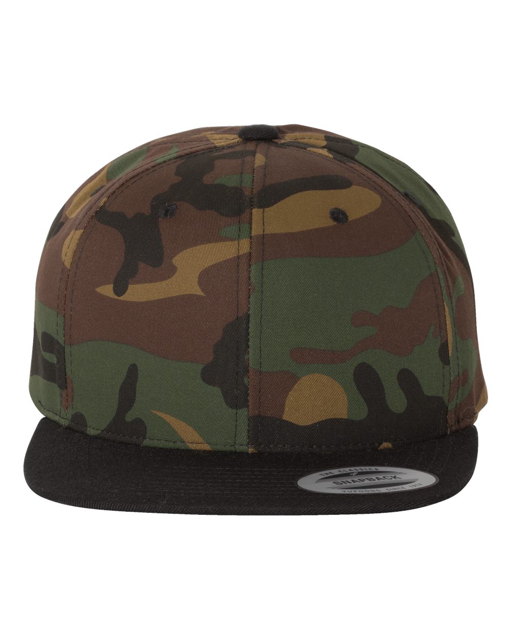 YP Classics - Premium Flat Bill Snapback Cap - Camo/ Black