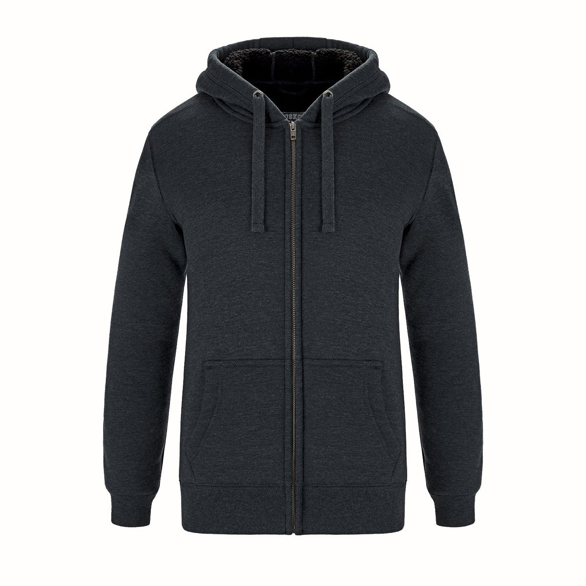 Muskoka Trail Garment Co. - Yolo Ladies Full Zip Hooded Sweatshirt w/ Sherpa Fleece - Charcoal Heather