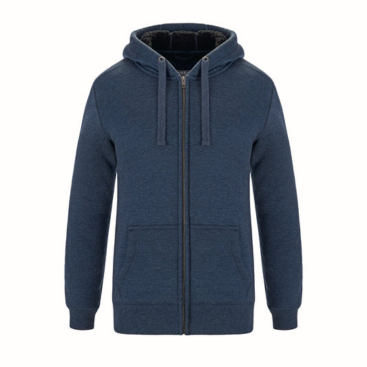 Muskoka Trail Garment Co. - Yolo Ladies Full Zip Hooded Sweatshirt w/ Sherpa Fleece - Navy Heather