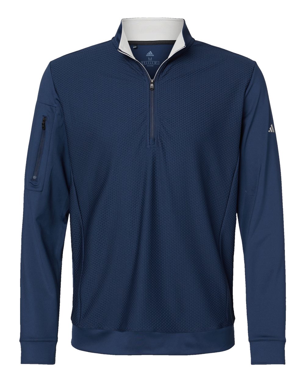 Adidas - Textured Quarter-Zip Pullover - Collegiate Navy