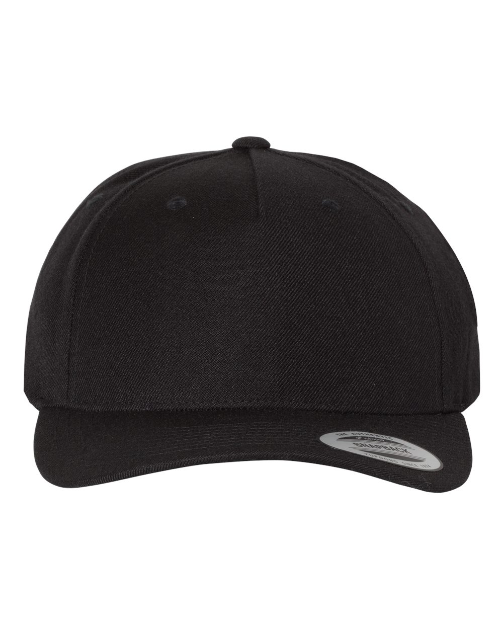 YP Classics - Premium Five-Panel Curved Bill Snapback Cap - Black