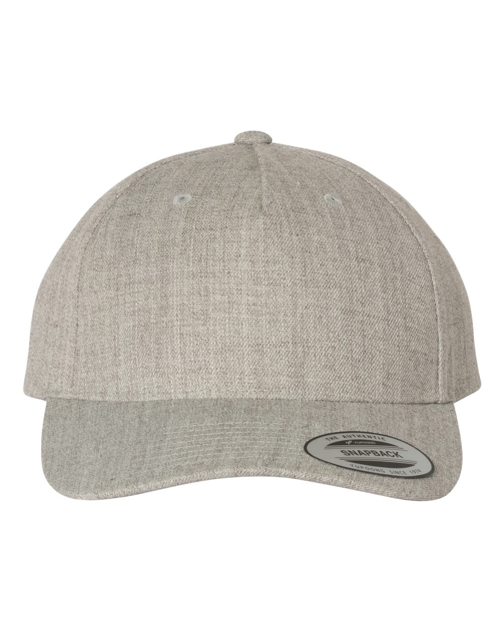 YP Classics - Premium Five-Panel Curved Bill Snapback Cap - Heather Grey