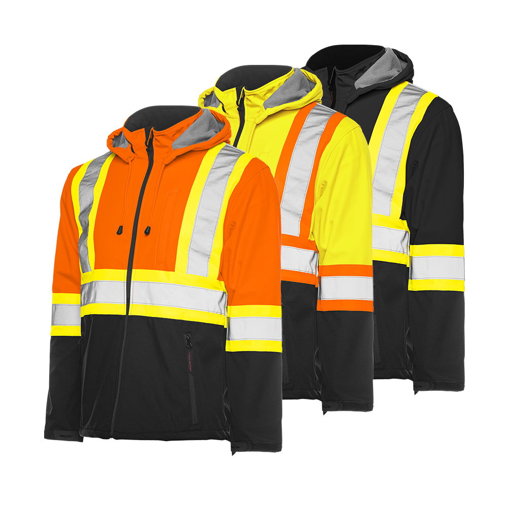 Soft Shell Jacket Panel TJ2 - Soft Shell Jacket w/ Detachable Hood, 4″ Refl. Tape – Purple ...