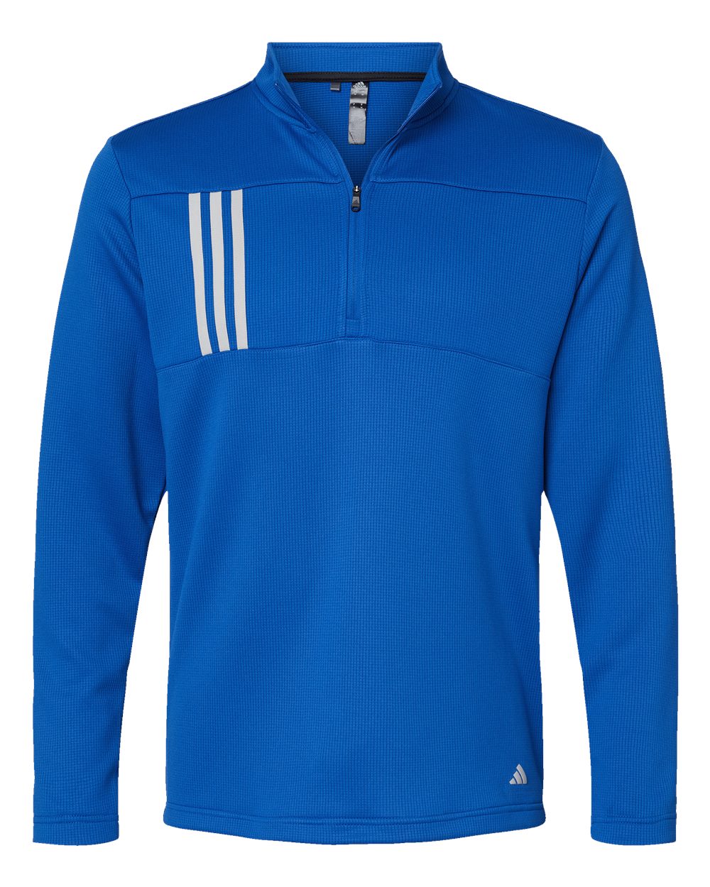 Adidas - 3-Stripes Double-Knit Quarter-Zip Pullover - Team Royal/ Grey Two