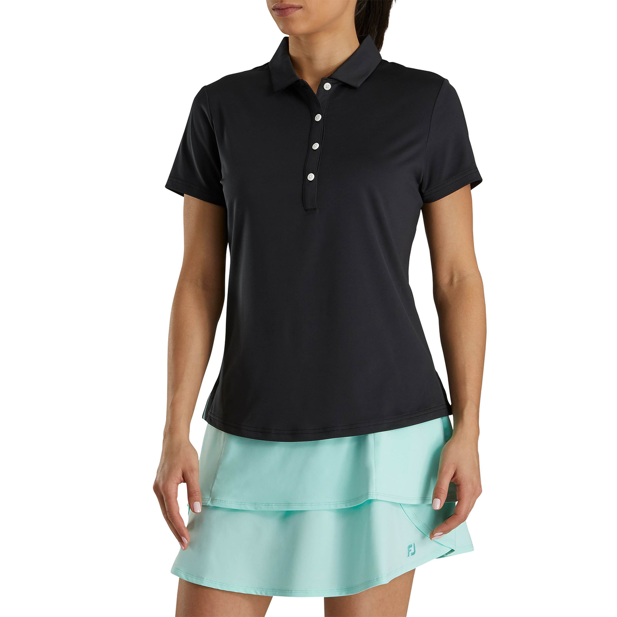 FootJoy - Women’s Solid Lisle Polo - Black