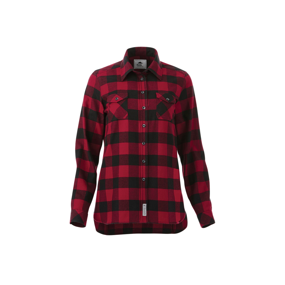 Roots - Women’s Sprucelake Long Sleeve Shirt - Dark Red/Black