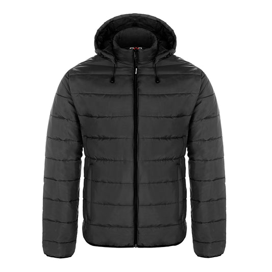CX2 - Glacial Men's Puffy Jacket With Detachable Hood - Black
