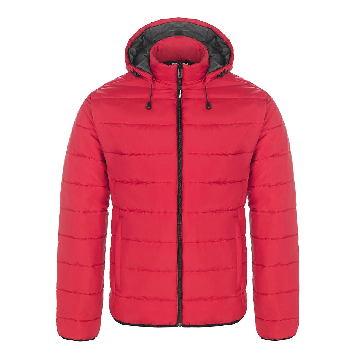CX2 - Glacial Men's Puffy Jacket With Detachable Hood - Red