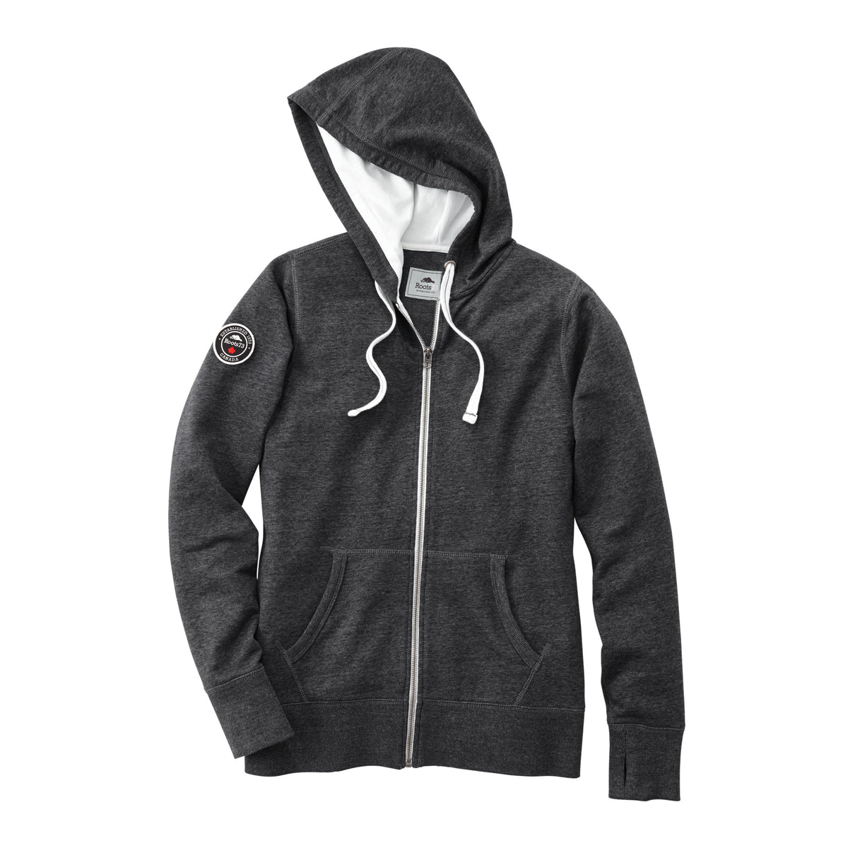 Roots - Women’s Sandylake Full Zip Hoodie - Black Smoke Heather