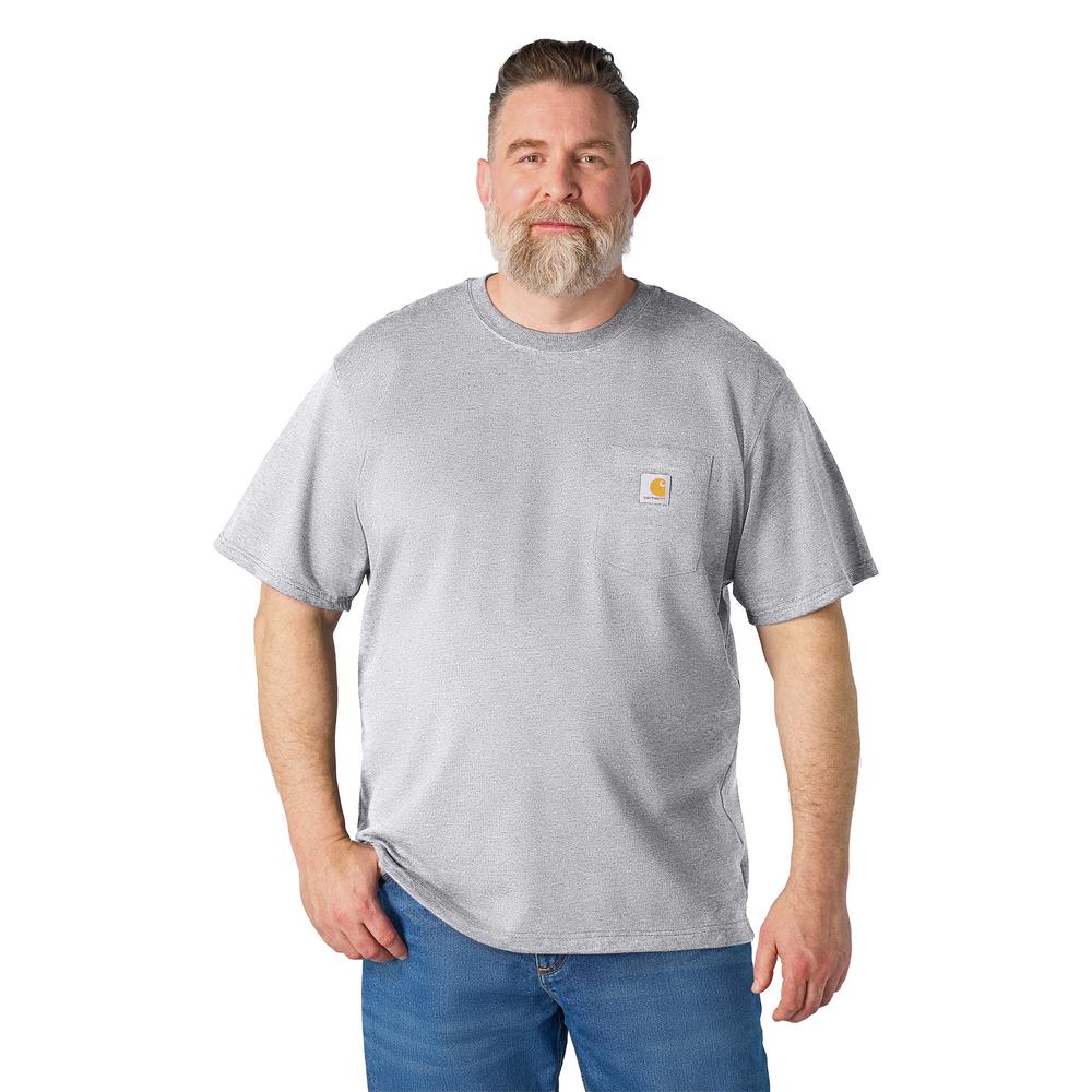 Carhartt Loose Fit Heavyweight Short-Sleeve Pocket T-Shirt - Heather Gray