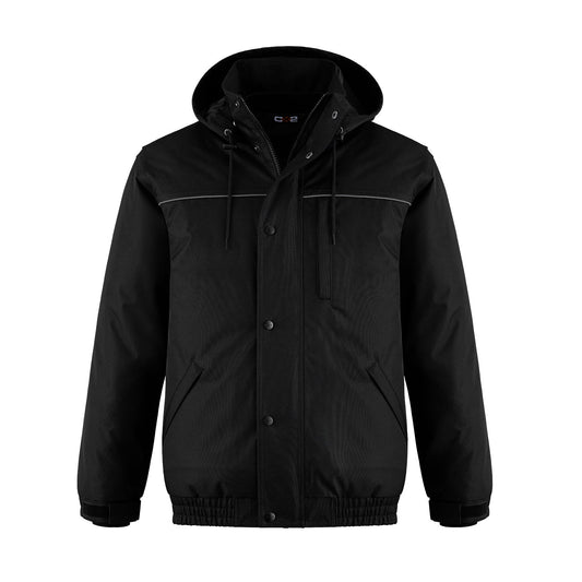 CX2 - Extreme Heavy Duty 3in1 Bomber Jacket w/ Detachable Hood - Black