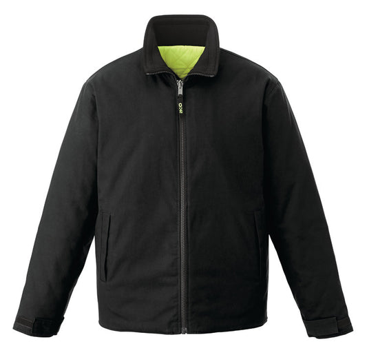CX2 Hi-Vis - Zircon Cotton Canvas Reversible to Polyester Hi Vis Insulated Jacket - Black/Hi-Vis Yellow