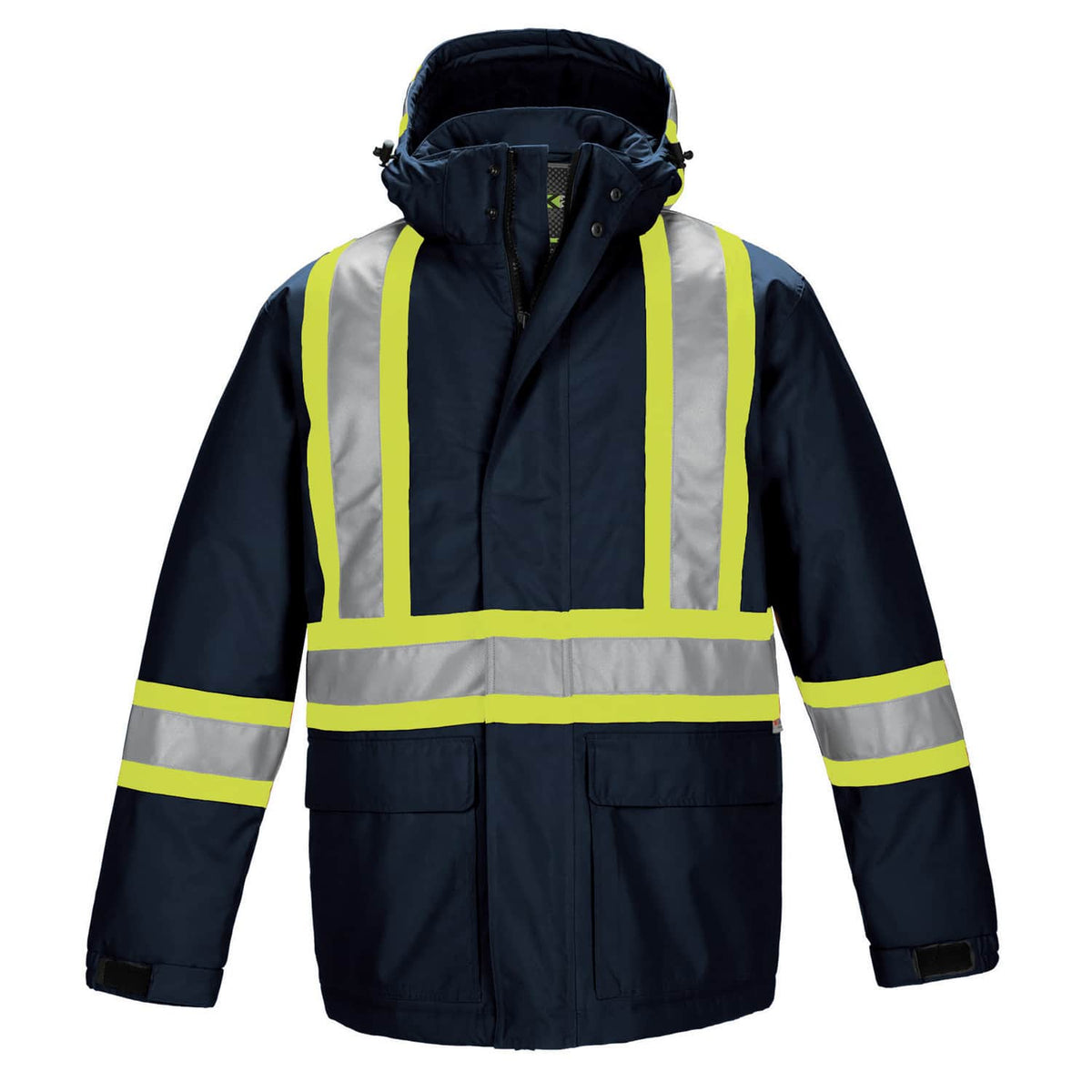 CX2 Hi-Vis - Armour Hi Vis Insulated Parka w/ Detachable Hood - Navy