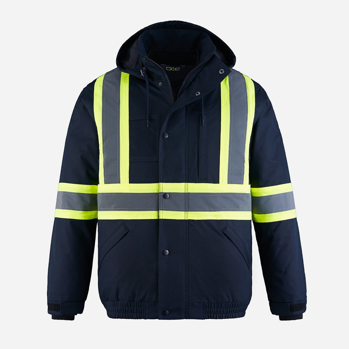 CX2 Hi-Vis - Peterbuilt Hi Vis 3 in 1 Bomber Jacket w/ Detachable Hood - Navy
