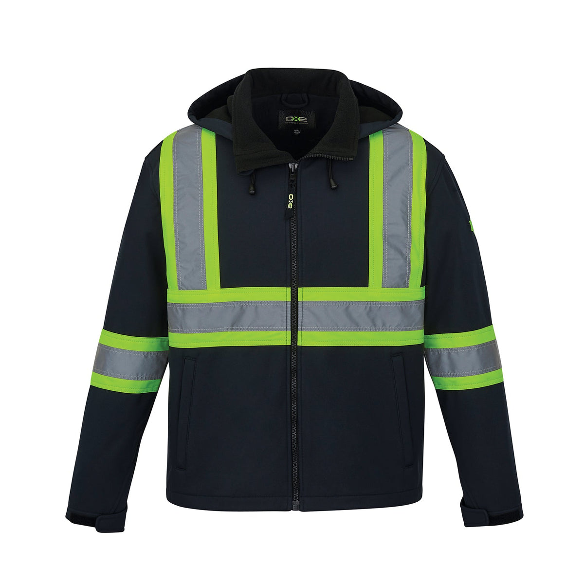 CX2 Hi-Vis - Shield Hi Vis Softshell Jacket w/ Detachable Hood - Navy
