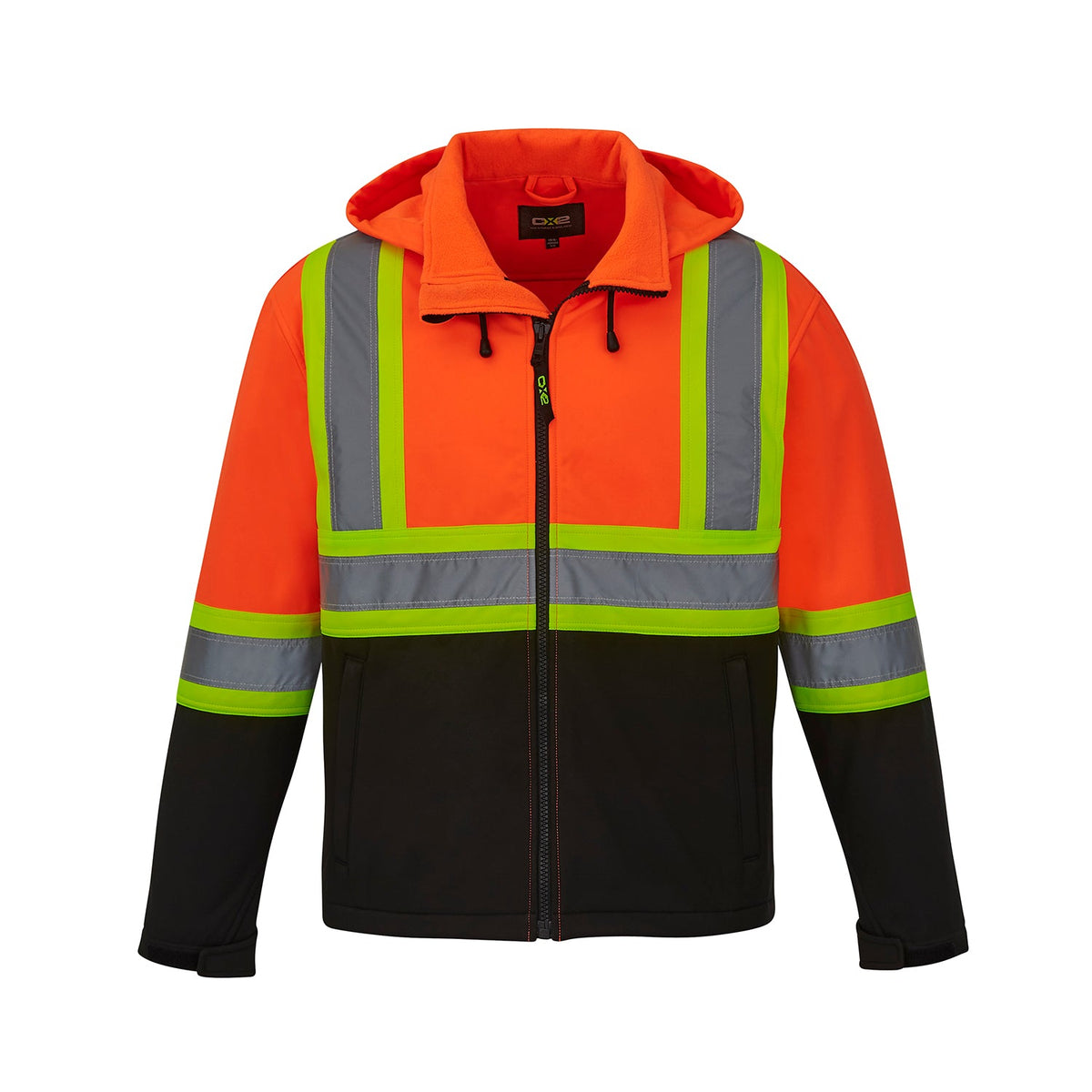 CX2 Hi-Vis - Shield Hi Vis Softshell Jacket w/ Detachable Hood - Hi-Vis Orange