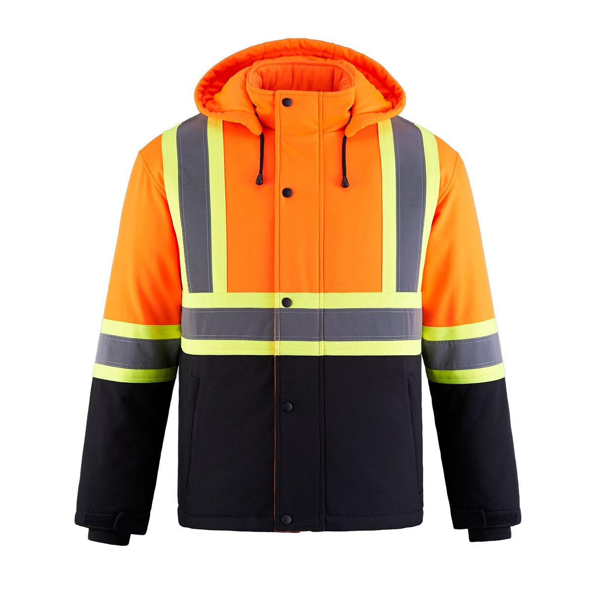 CX2 Hi-Vis - Freightliner Hi Vis Insulated Softshell Jacket w/ Detachable Hood - Hi-Vis Orange
