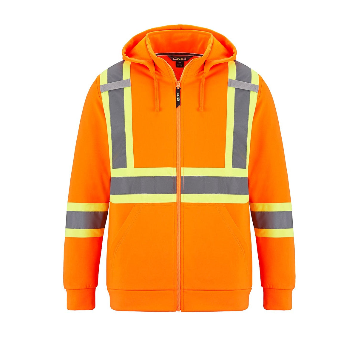 CX2 Hi-Vis - Infinity Hi Vis Full Zip Hooded Sweatshirt w/ Detachable Hood - Hi-Vis Orange