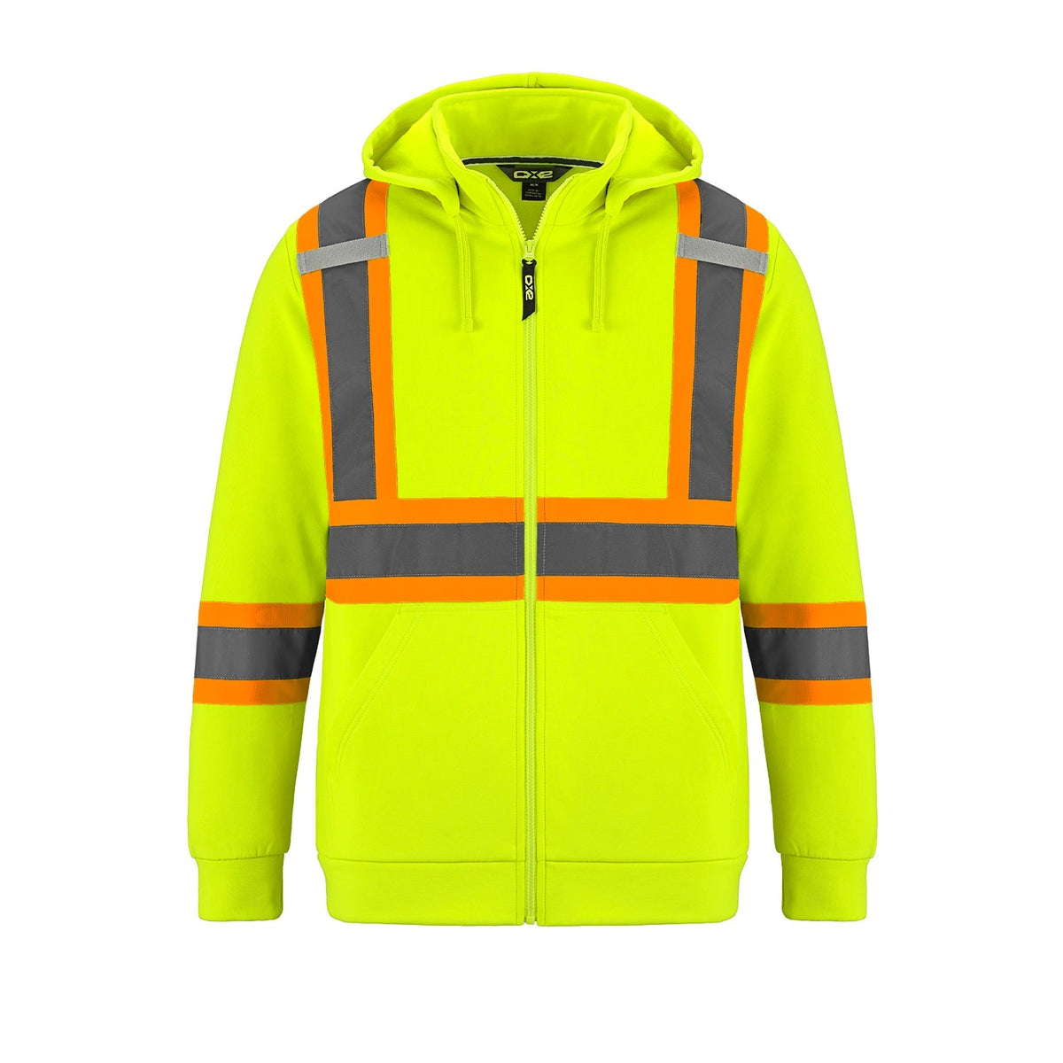 CX2 Hi-Vis - Infinity Hi Vis Full Zip Hooded Sweatshirt w/ Detachable Hood - Hi-Vis Yellow