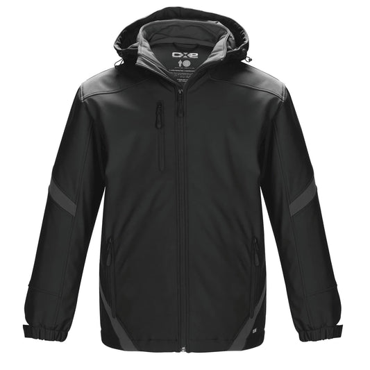 CX2 - Typhoon Men's Insulated Softshell Jacket w/ Detachable Hood - Black/Gunmetal