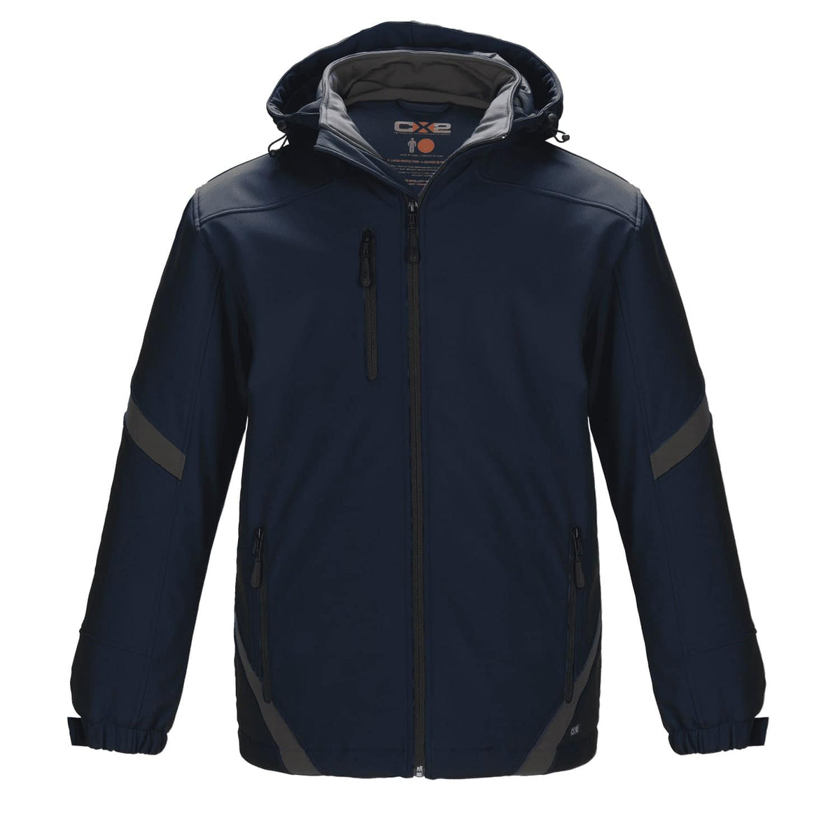 CX2 - Typhoon Men's Insulated Softshell Jacket w/ Detachable Hood - Navy/Gunmetal