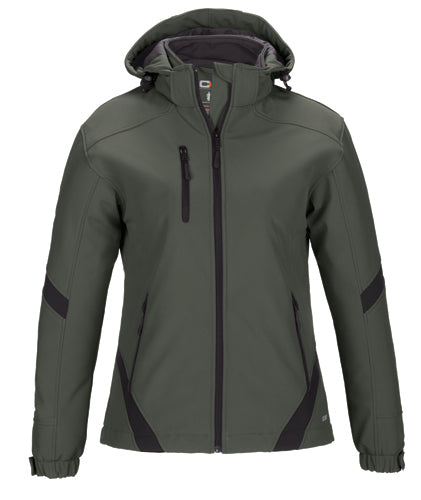 CX2 - Typhoon Ladies Insulated Softshell Jacket w/ Detachable Hood - Gunmetal/Black