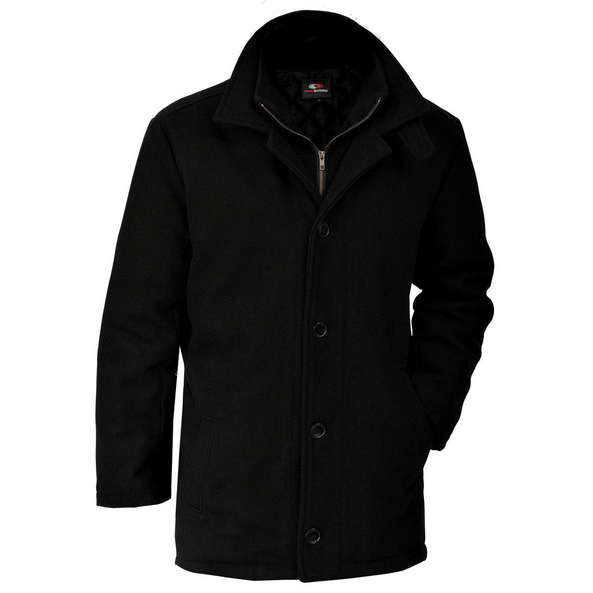 Canada Sportswear - Bayside Men's Melton Insulated Peacoat - Black