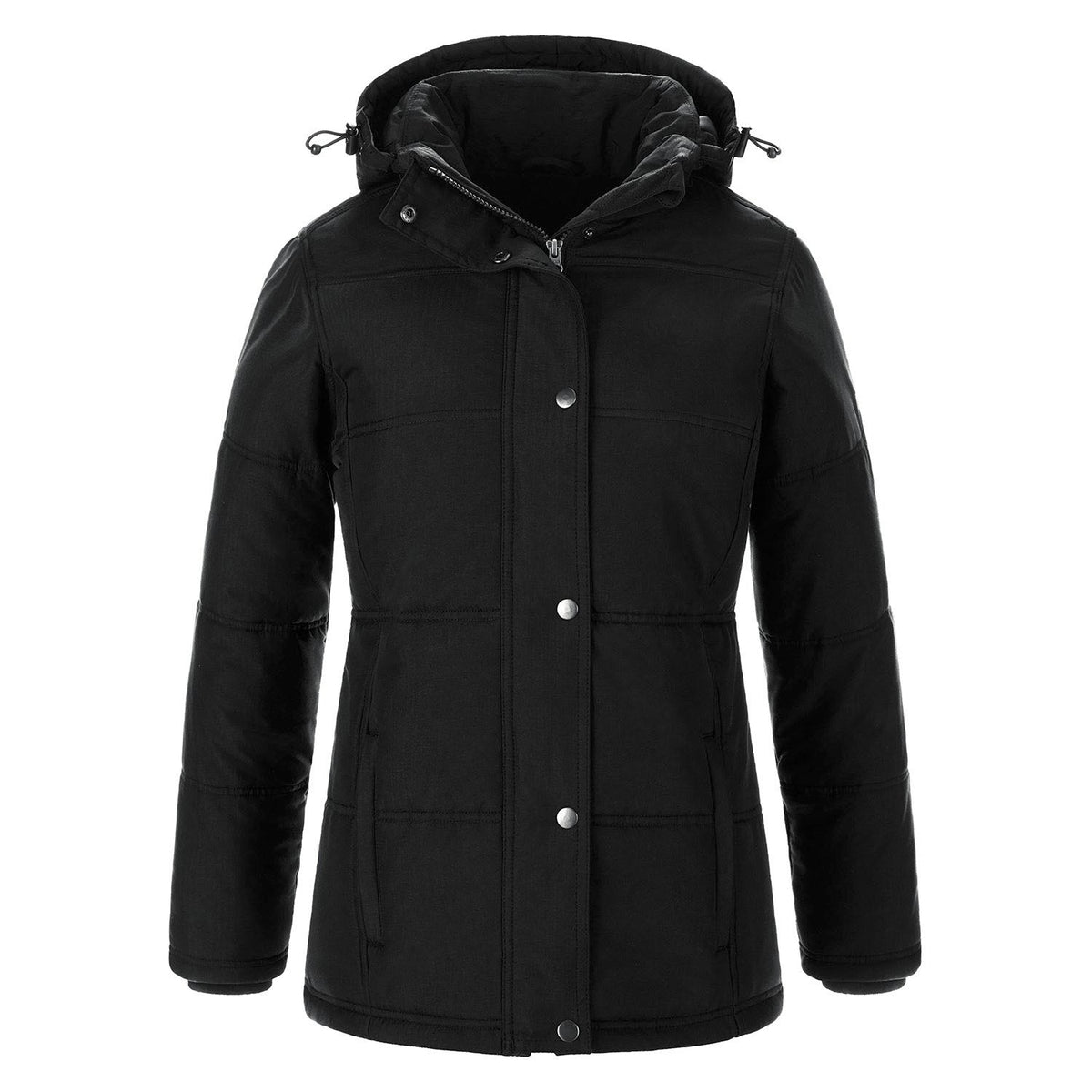 Heritage 54 - Nunavut Ladies Puffy Coat w/ Detachable Hood - Black