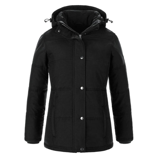 Heritage 54 - Nunavut Ladies Puffy Coat w/ Detachable Hood - Black