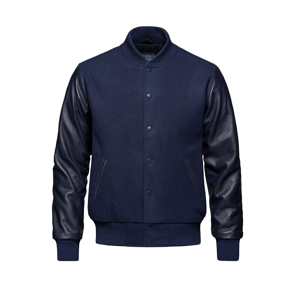 Heritage 54 - Varsity Melton and Leather Varsity Jacket - Navy/Navy