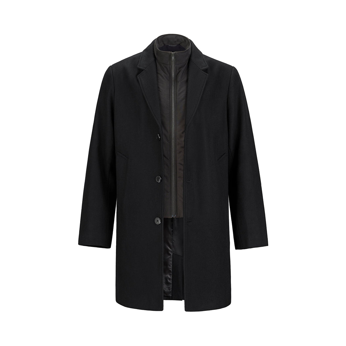 Heritage 54 - Regent Melton Coat with Removable Collar - Black