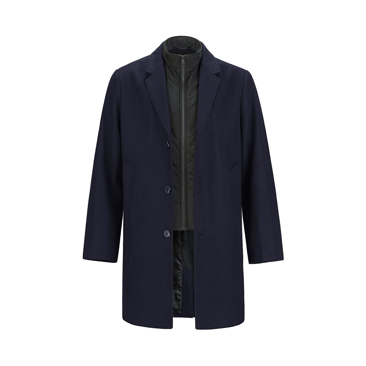 Heritage 54 - Regent Melton Coat with Removable Collar - Navy