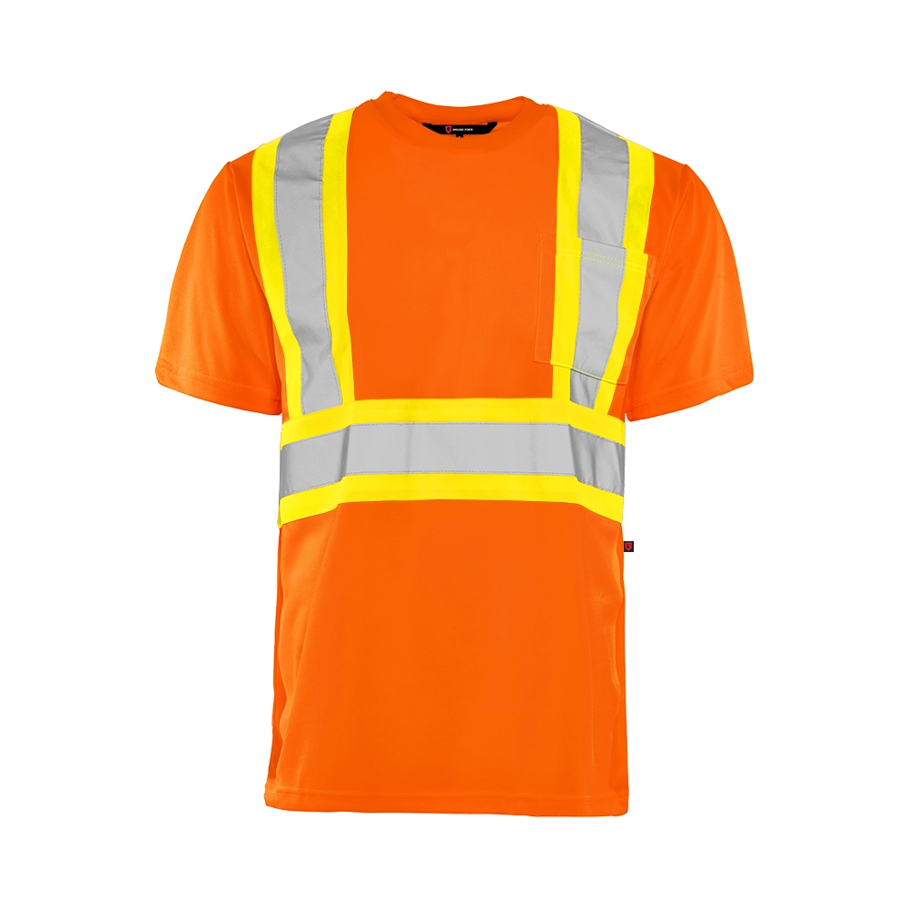 TT1 - Short Sleeve Polyester Traffic T-Shirt, 4″ Refl. Tape - Orange