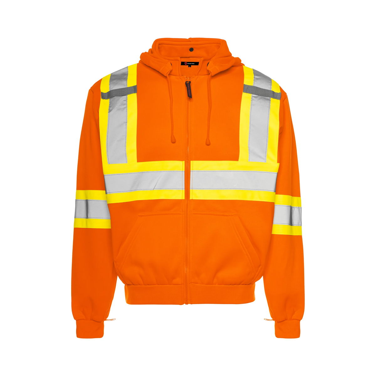 TH3 - Traffic Hoodie w/ Detachable Hood, 4″ Refl. Tape - Orange