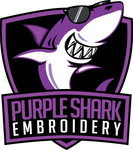 Purple Shark Embroidery Home Page Logo Design