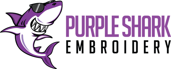 Purple Shark Embroidery 