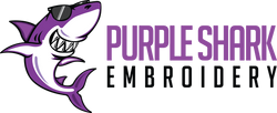Purple Shark Embroidery 