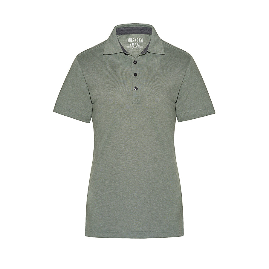 Muskoka Trail Garment Co. - Fairway Ladies Poly/Cotton Polo Shirt - Melange Fatigue Green