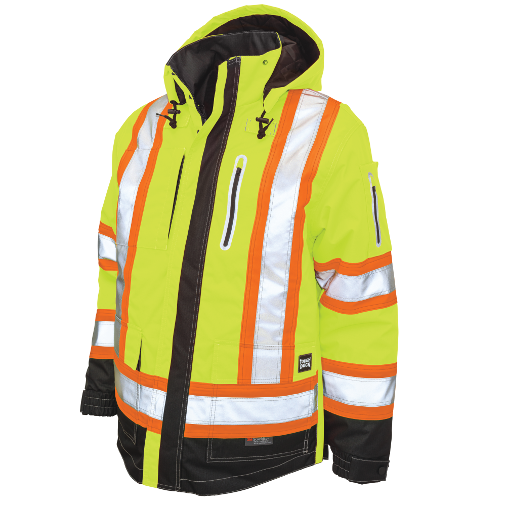 Tough Duck - Ripstop 4-In-1 Safety Jacket - Fluorescent Green