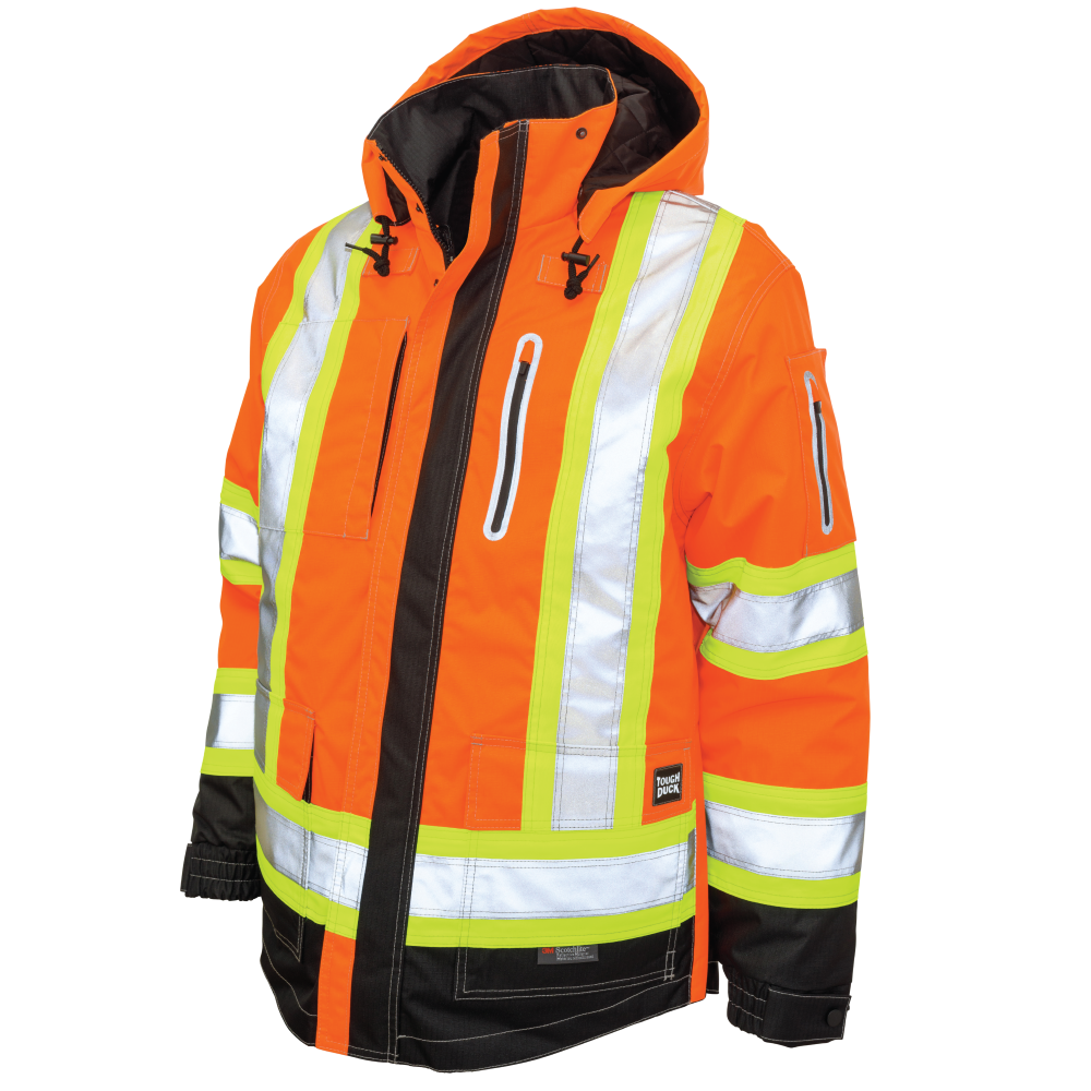 Tough Duck - Ripstop 4-In-1 Safety Jacket - Fluorescent Orange