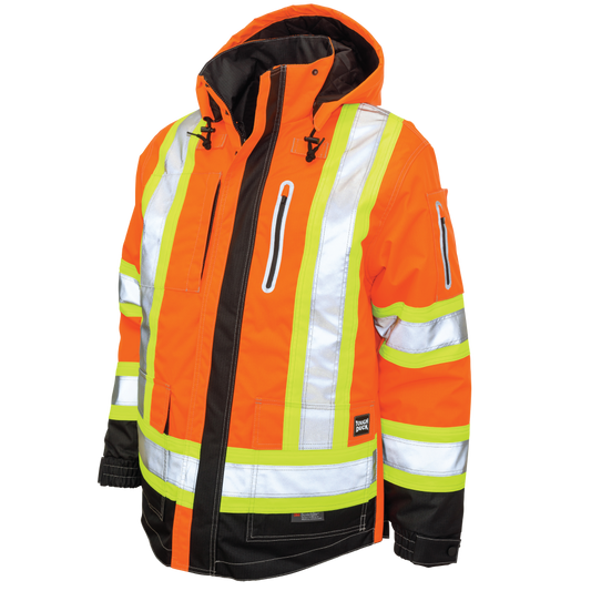Tough Duck - Ripstop 4-In-1 Safety Jacket - Fluorescent Orange