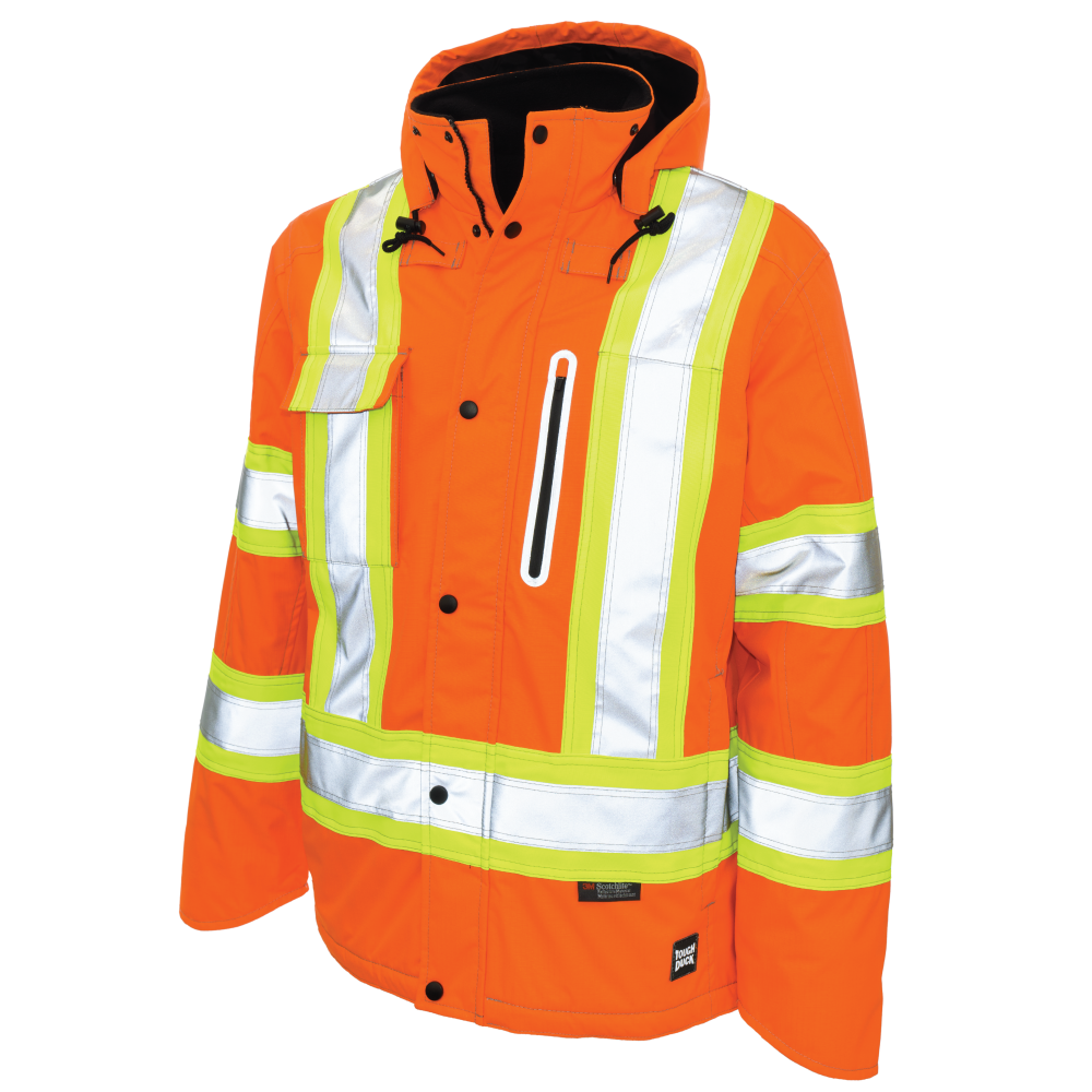 Tough Duck - Ripstop Fleece-Lined Safety Jacket - Solid Orange