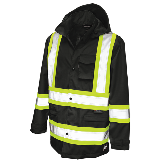 Tough Duck - Ripstop Safety Rain Jacket - Black