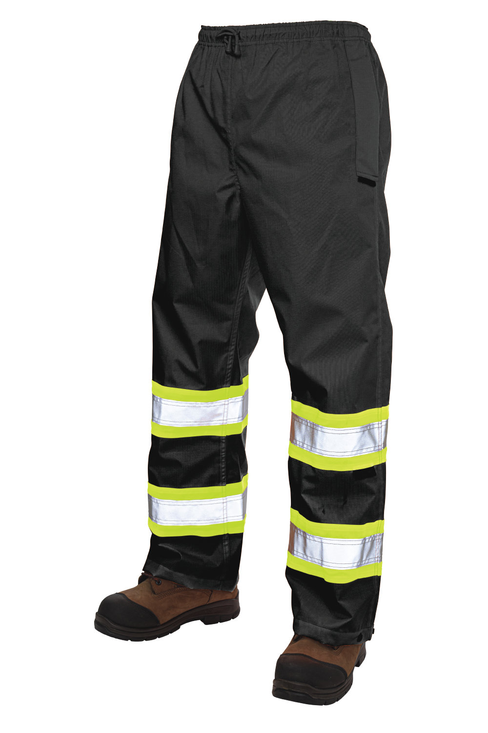 Tough Duck - Pull-On Ripstop Safety Rain Pant - Black