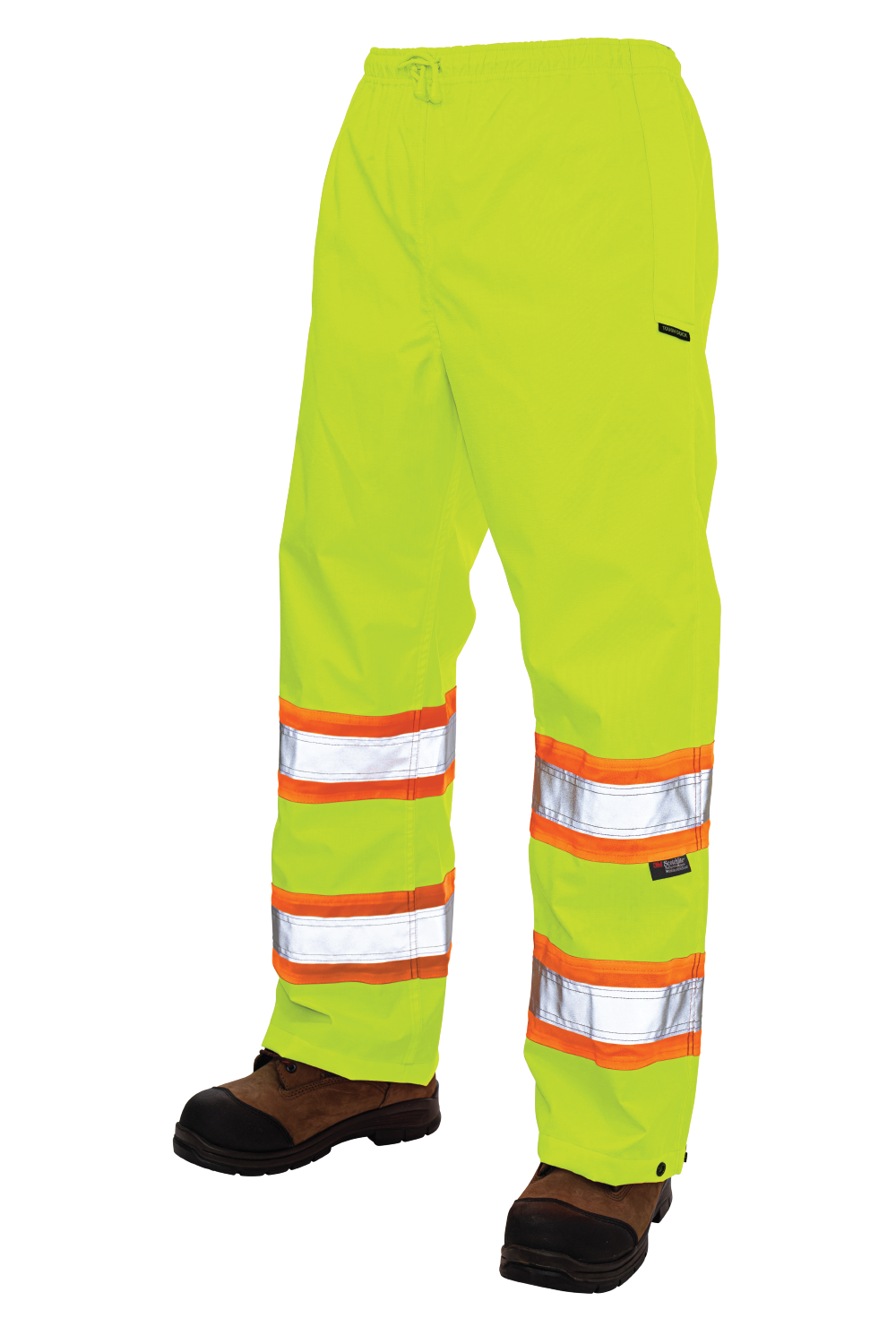 Tough Duck - Pull-On Ripstop Safety Rain Pant - Fluorescent Green