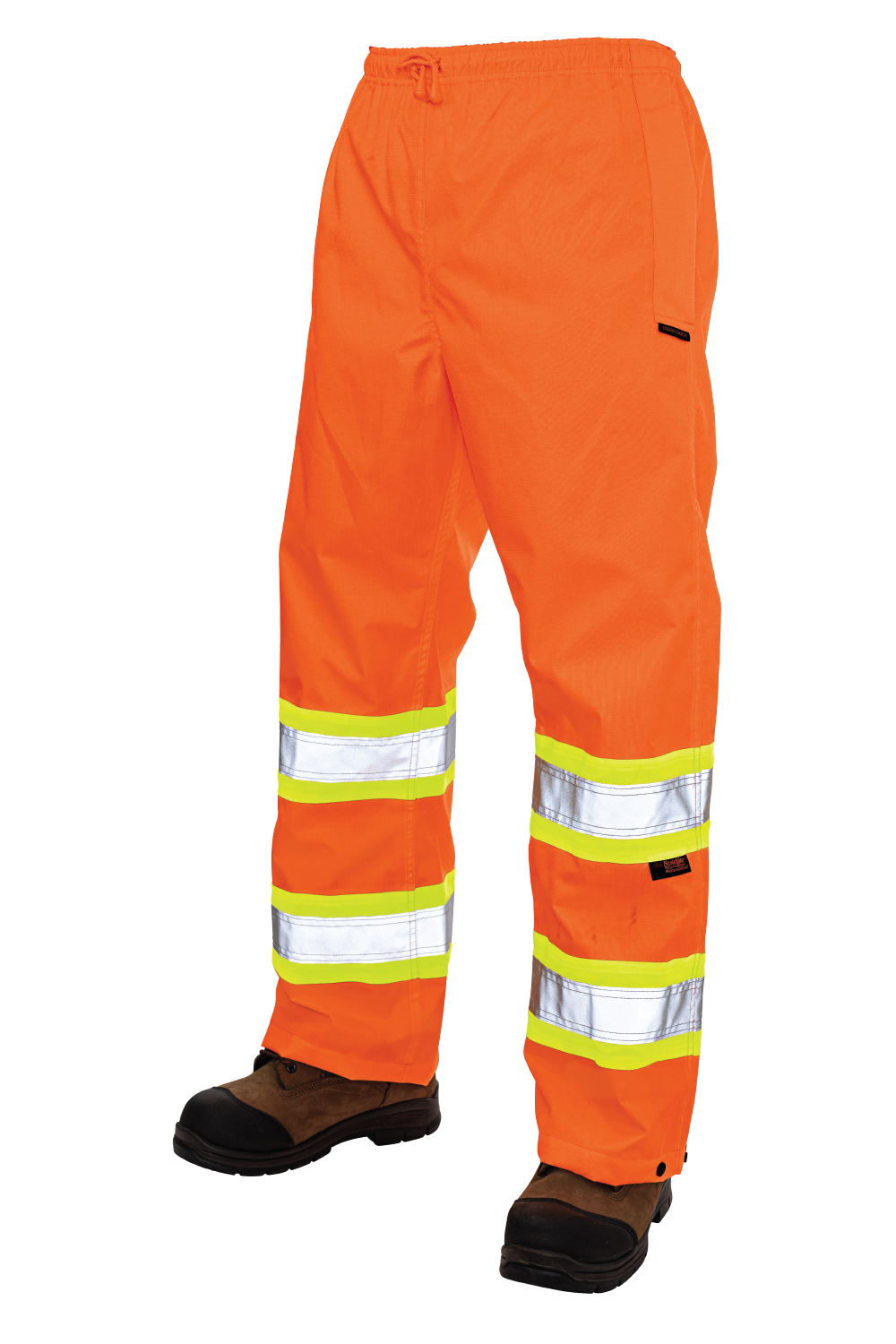 Tough Duck - Pull-On Ripstop Safety Rain Pant - Fluorescent Orange