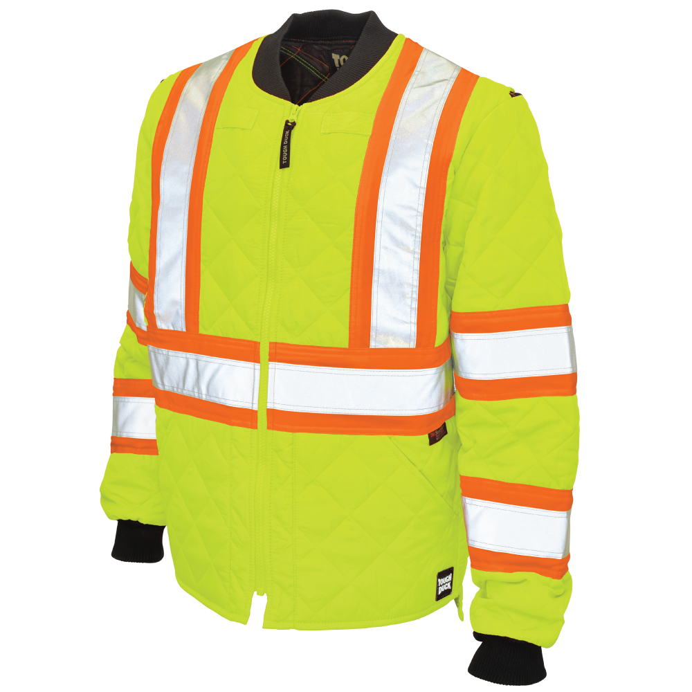 Tough Duck - Quilted Safety Freezer Jacket - Fluorescent Green