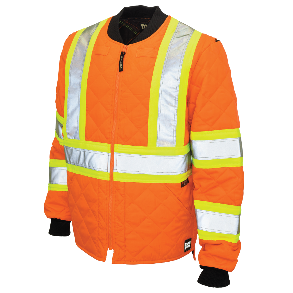 Tough Duck - Quilted Safety Freezer Jacket - Fluorescent Orange