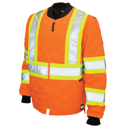 Tough Duck - Quilted Safety Freezer Jacket - Fluorescent Orange
